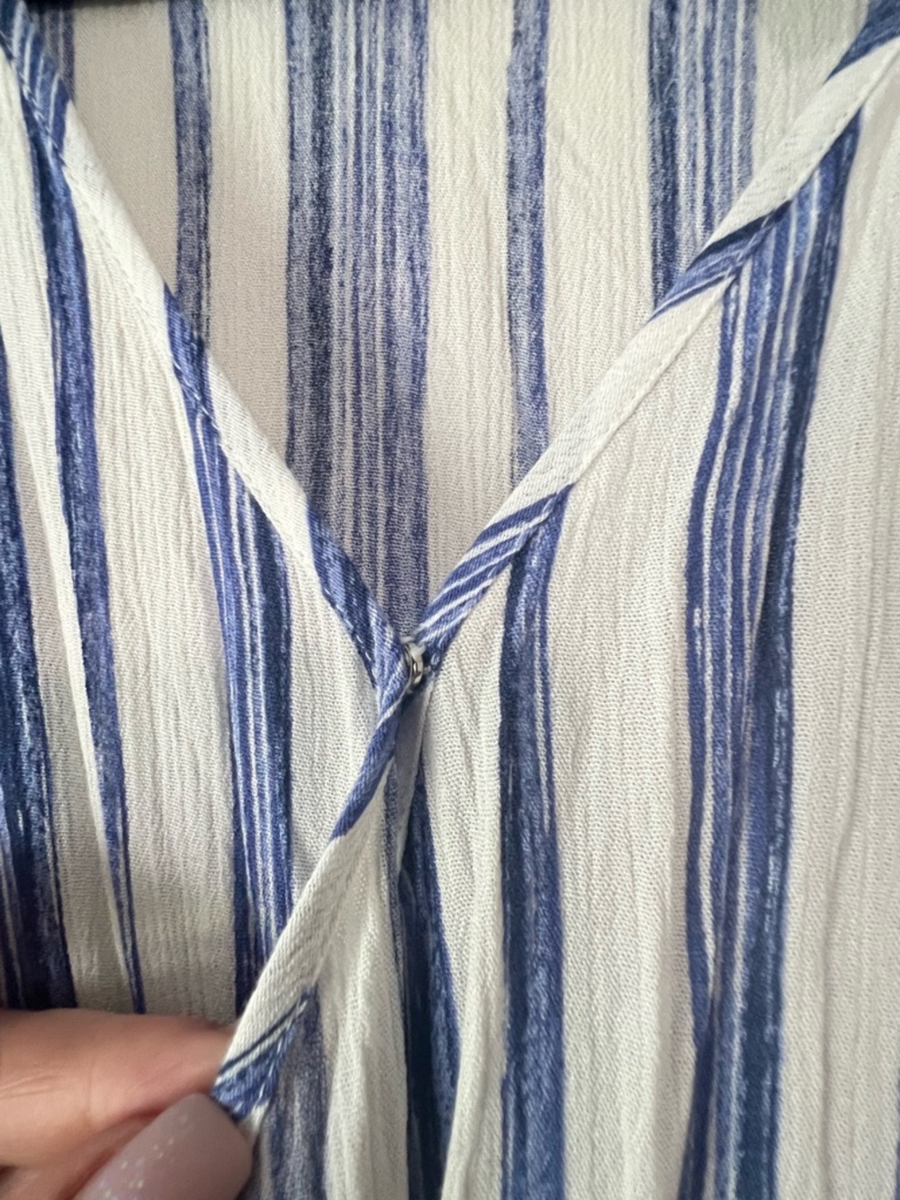 Chico's Guacho Blue and White Striped 2 Piece Jumpsuit - Picture 9 of 16